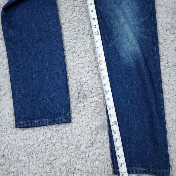 Levi's Premium Selvedge 501 High Rise Dark Wash Blue Jeans Women's Size 25 x 30 - Picture 5 of 10